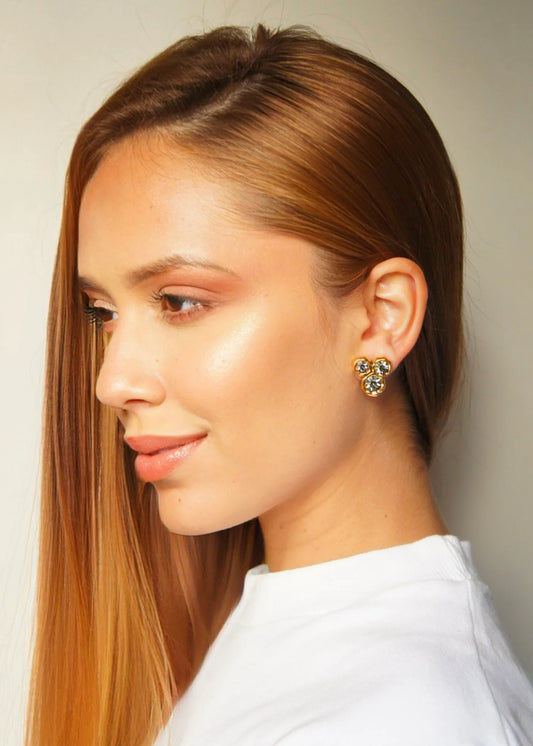 BRINCO CLÁSSICO TRIPLO G STRASS OURO VINTAGE - BLACK DIAMOND