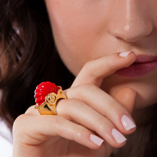 DOROTHEA RING - RED RESIN - FLASH SALE