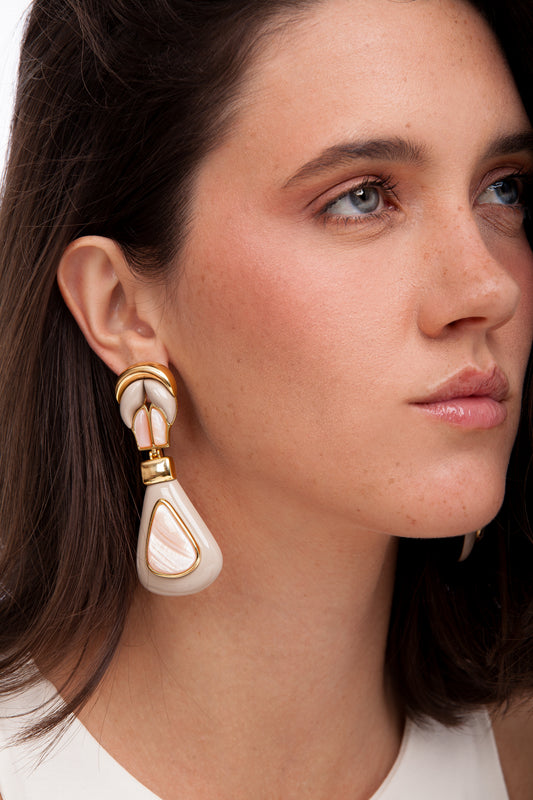 MALTA EARRING - FENDI / MOTHER OF PEARL - FLASH SALE