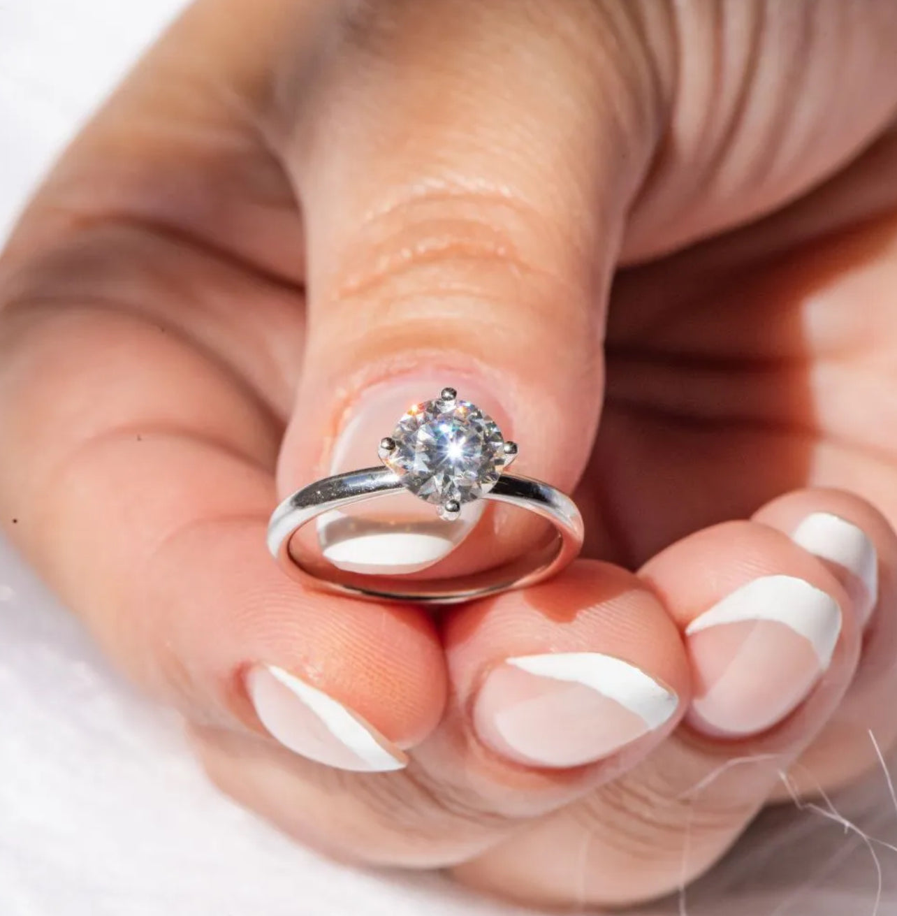 RING CLASSIC ROUND SOLITAIRE MOISSANITE 7MM - ETERNO