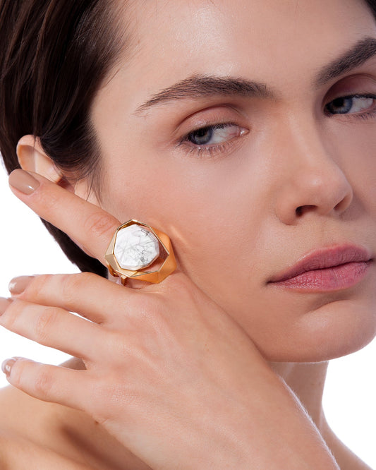 IKIGAI RING WHITE HOWLITE - ECOA