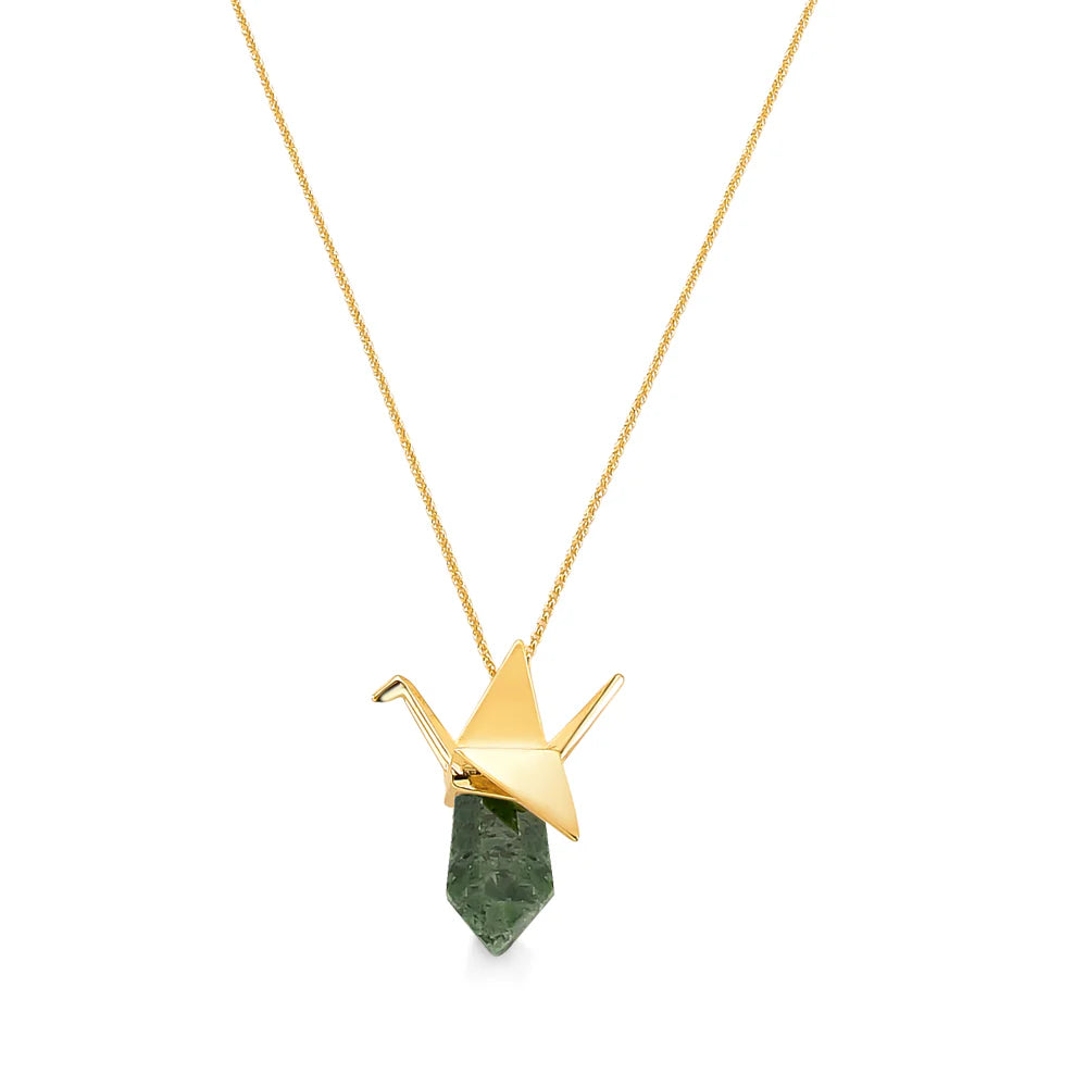 TSURU NECKLACE GREEN JASPER - ECOA