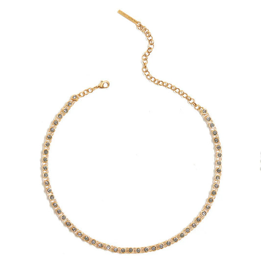 NECKLACE RIVIERA S GOLD CRYSTAL - LUMIERE