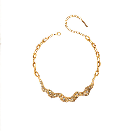 CHOKER CONCEPT SEA OF STARS PLATED VINTAGE GOLD - LUMIERE
