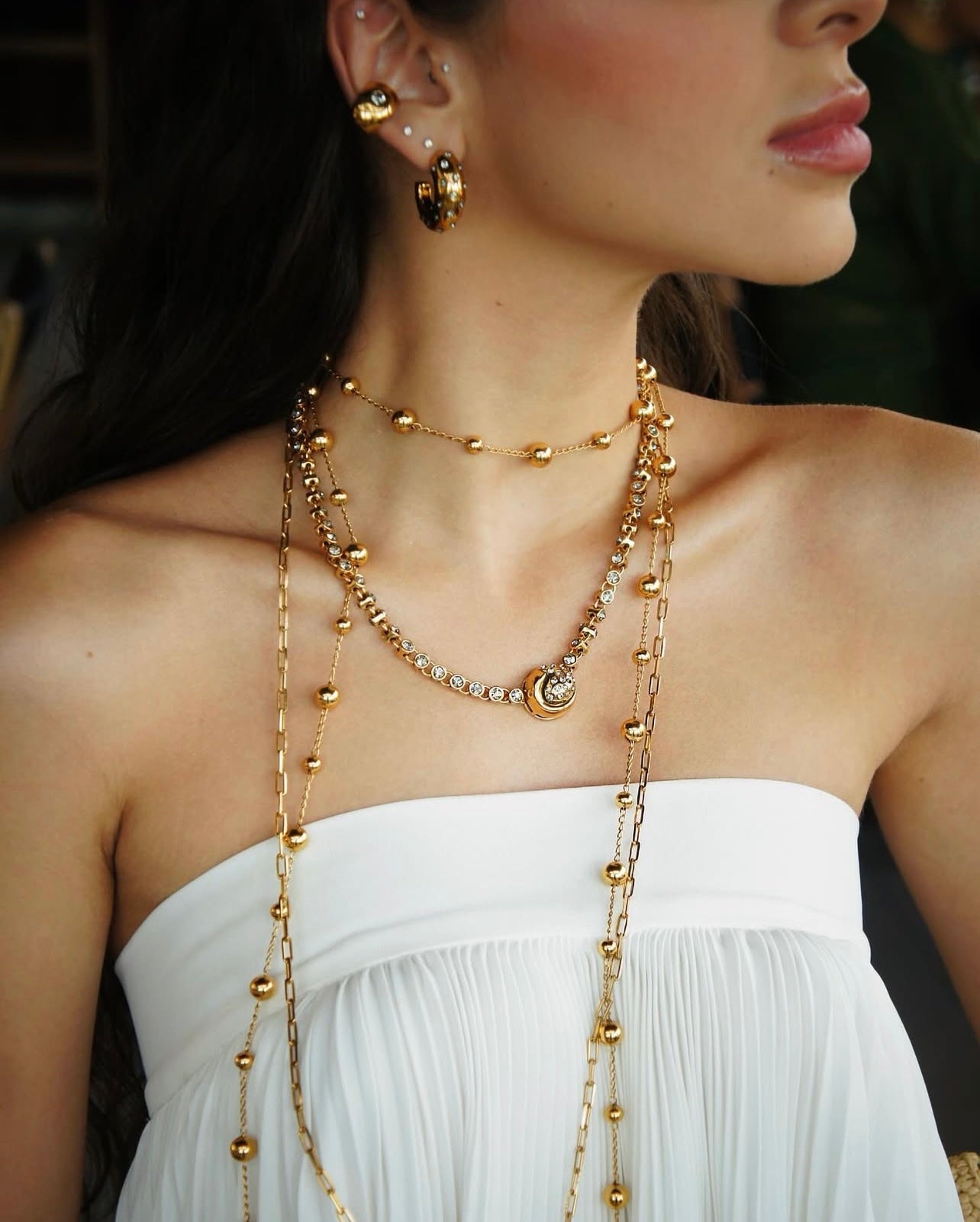 NECKLACE RESSURGIR RIVIERA PLATED GOLD - LUMIERE