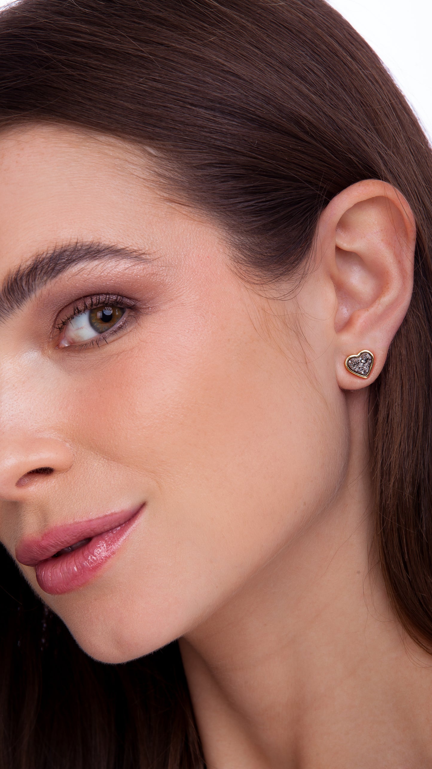 PETIT CORAÇÃO EARRING - PLATINUM DRUZE - ICONIC