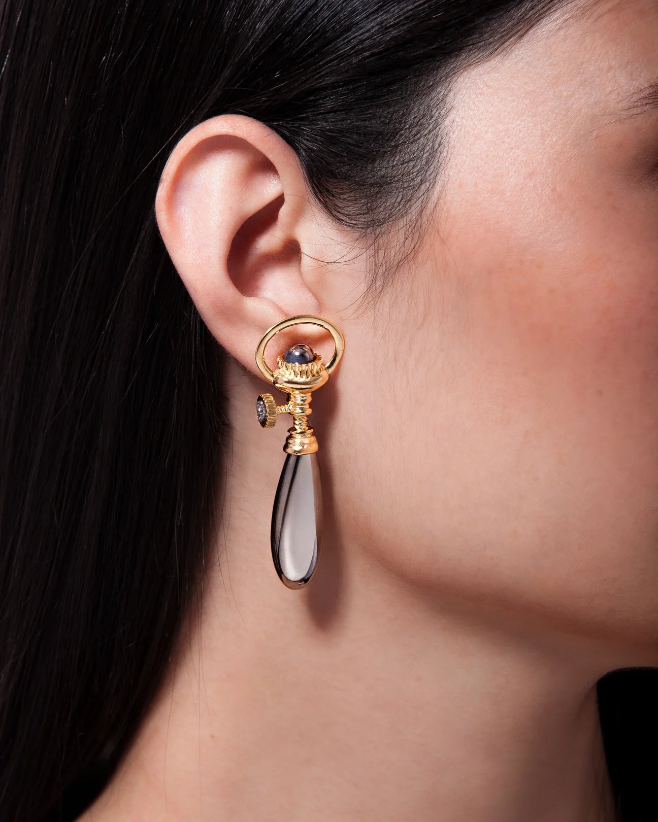 KAIRÓS EARRINGS METTALIC GRAY AGATE - FLASH SALE