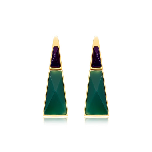 LEGADO EARRING GREEN AGATE - PURPLE AGATE - ANCESTRAL