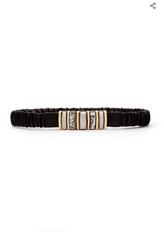 BOLD BELT METALIZED GRAY AGATE AND METALIZED DRUZE - ICONIC DESEJO