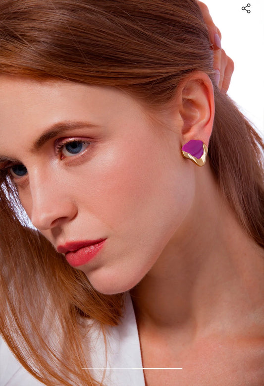 TERRE EARRING - PINK AGATE - ICONIC DESEJO