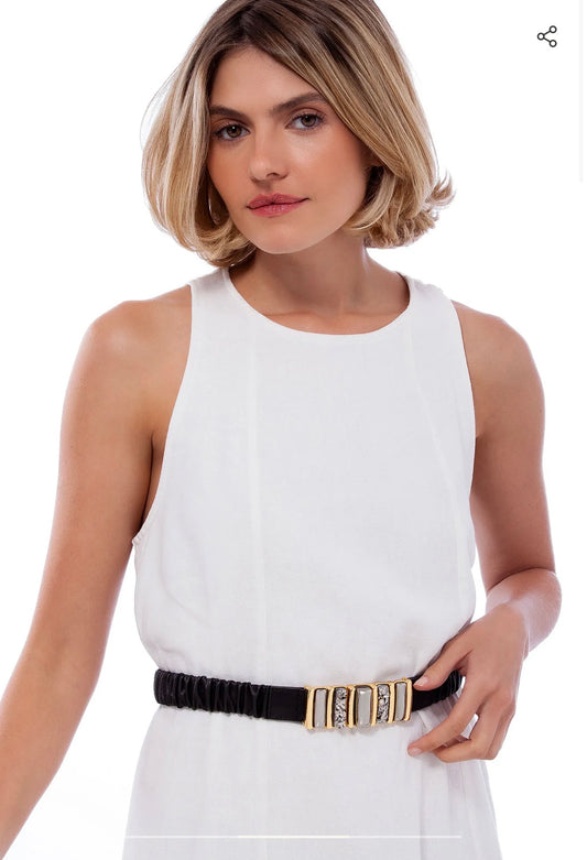 BOLD BELT METALIZED GRAY AGATE AND METALIZED DRUZE - ICONIC DESEJO