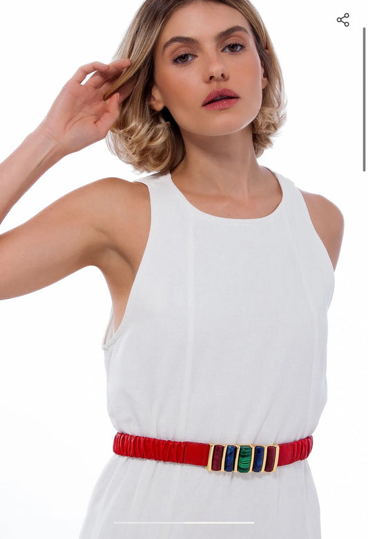 BOLD BELT RED FELDSPAR AND BLUE QUARTZ - ICONIC DESEJO