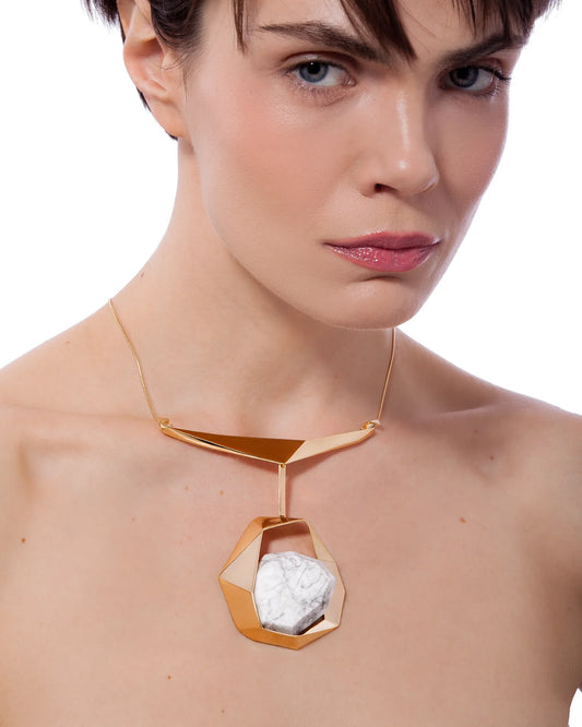 IKIGAI NECKLACE WHITE HOWLITE - ECOA