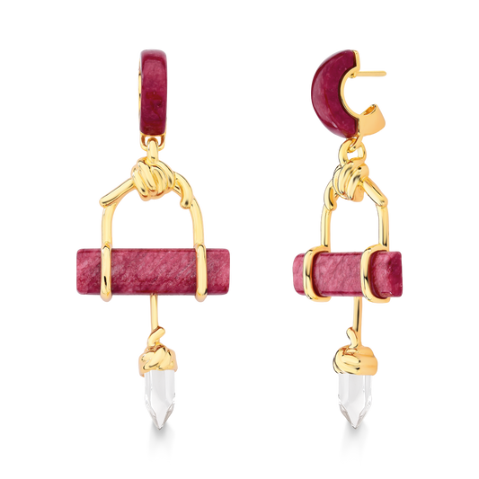 TENERIFE EARRING RED FELDSPAR- FLASH SALE