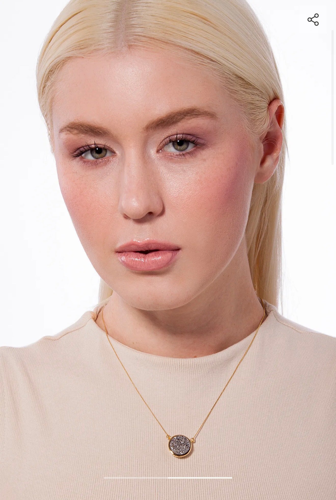 SOLITARIO NECKLACE - METALIZED DRUZE - ICONIC FLASH SALE