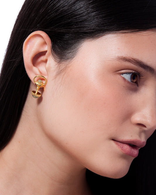 RHEA EARRINGS GREEN QUARTZ - FLASH SALE