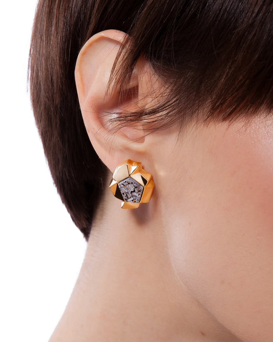 SHIBUI EARRING PLATINUM DRUZY - ECOA