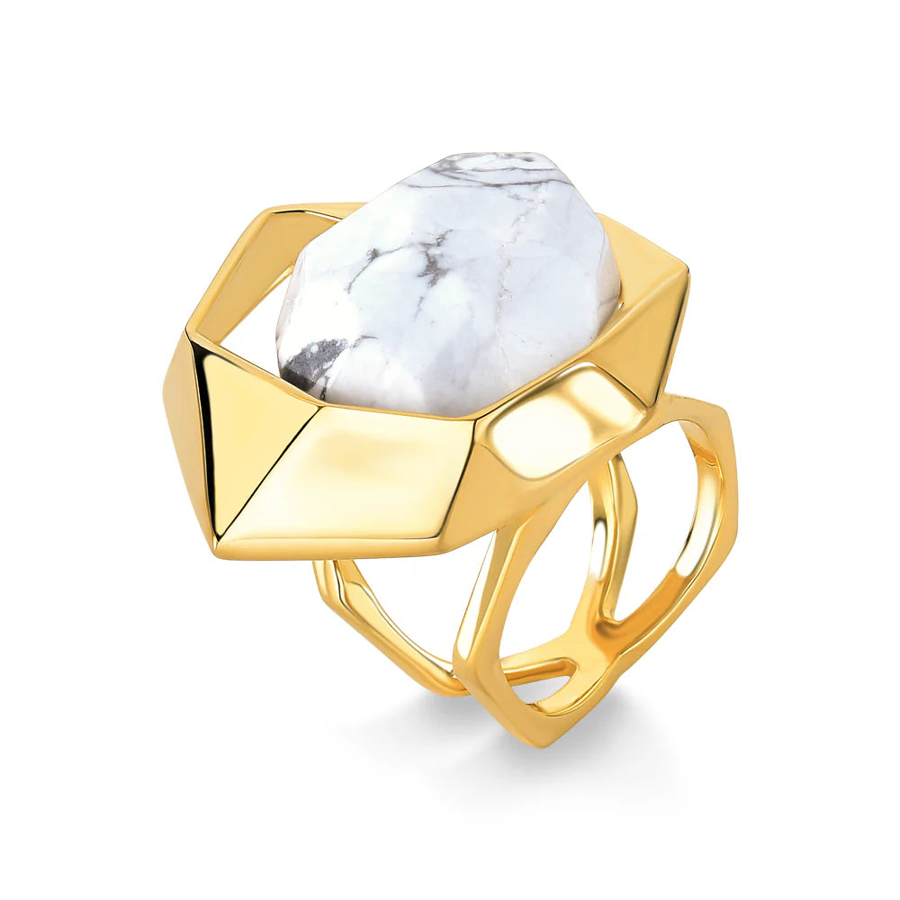 IKIGAI RING WHITE HOWLITE - ECOA