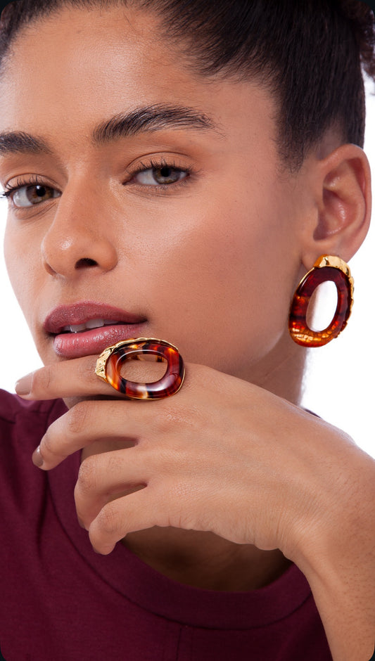 INSENSATEZ RING RED AGATE- ICONIC