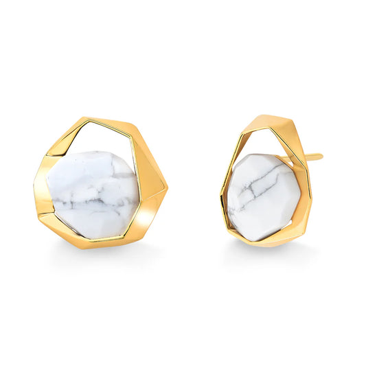 IKIGAI EARRING WHITE HOWLITE - ECOA