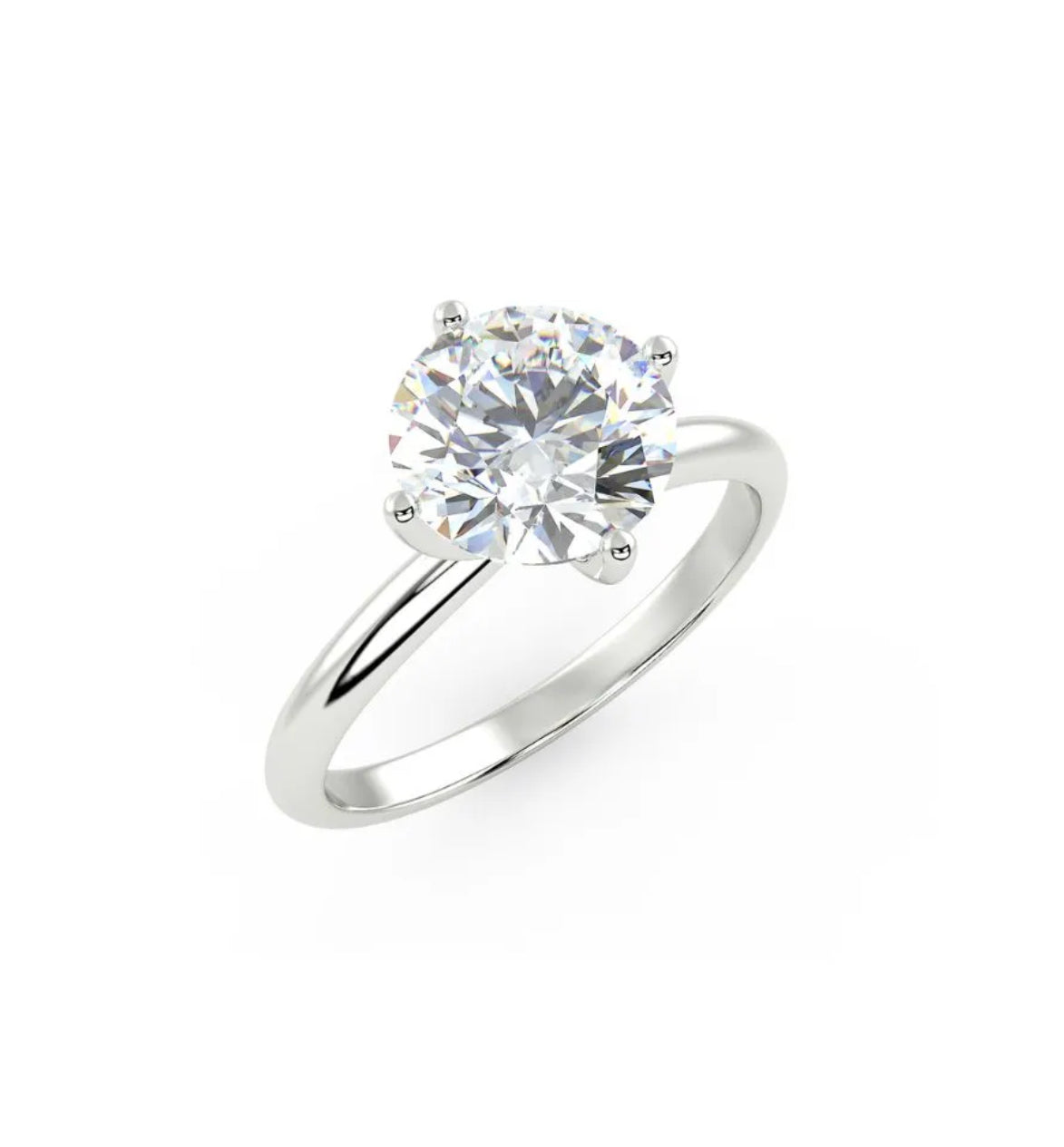 RING CLASSIC ROUND SOLITAIRE MOISSANITE 7MM - ETERNO