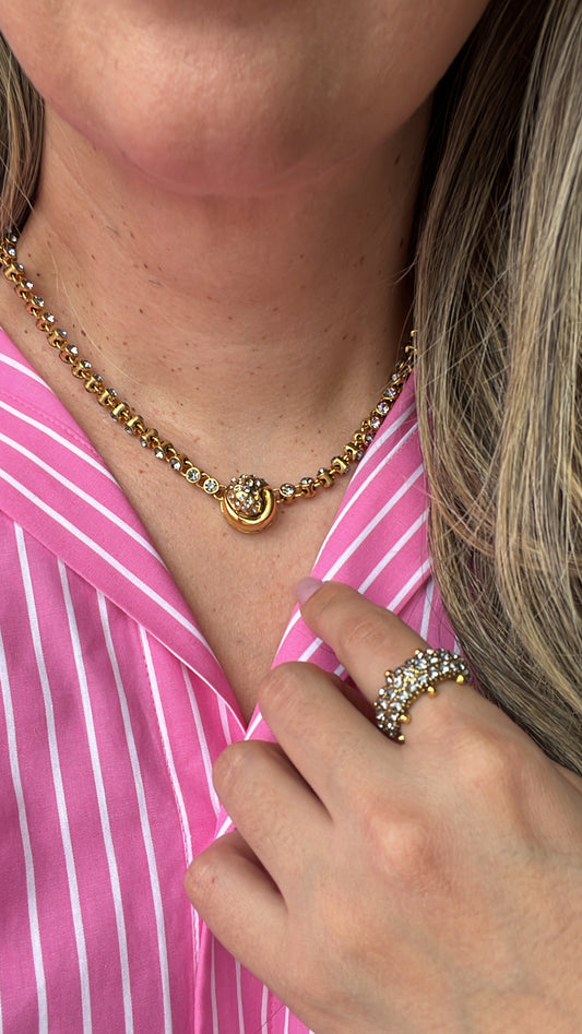 NECKLACE RESSURGIR RIVIERA PLATED GOLD - LUMIERE