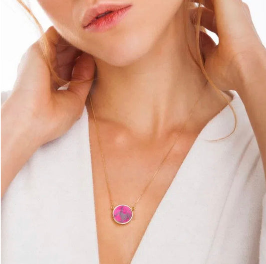 SOLITARIO NECKLACE - PINK HAULITE - ICONIC FLASH SALE