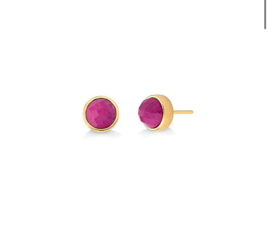 BOL FACETED EARRING - PINK HOWLITE ICONIC FLASH SALE
