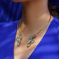 GAROA CHOKER - BLUE AGATE / PLATINUM DRUZY - ACQUA