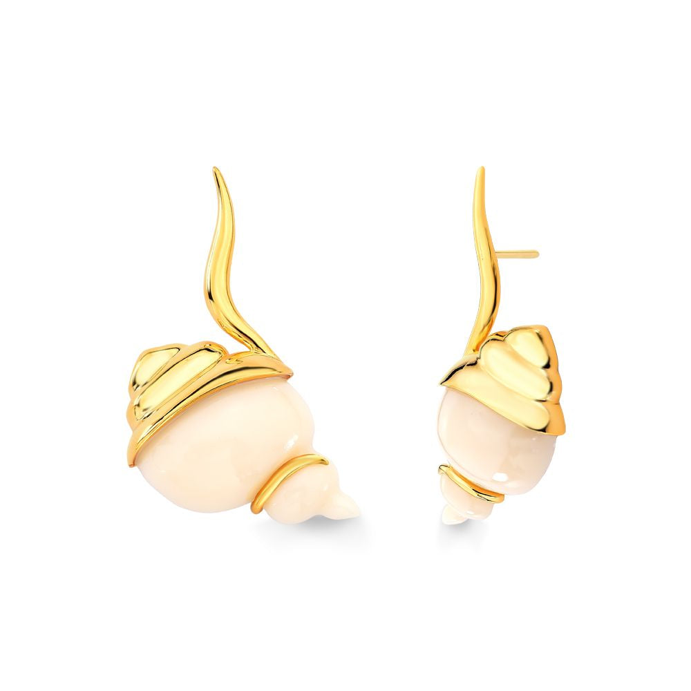 DALI EARRING BEIGE RESIN - SURREABISMO