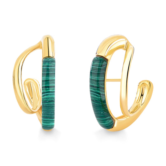 FLOAT HOOP EARRING - MALACHITE - INÉDITOS