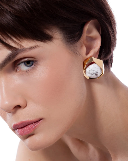 IKIGAI EARRING WHITE HOWLITE - ECOA