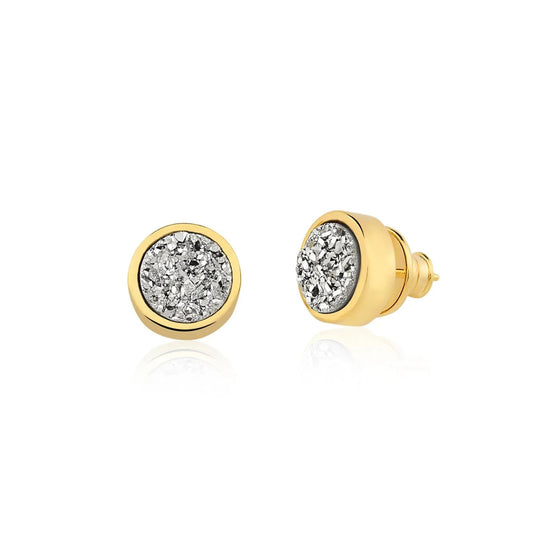 BOL FACETED EARRING PLATINUM DRUSY - ICONIC