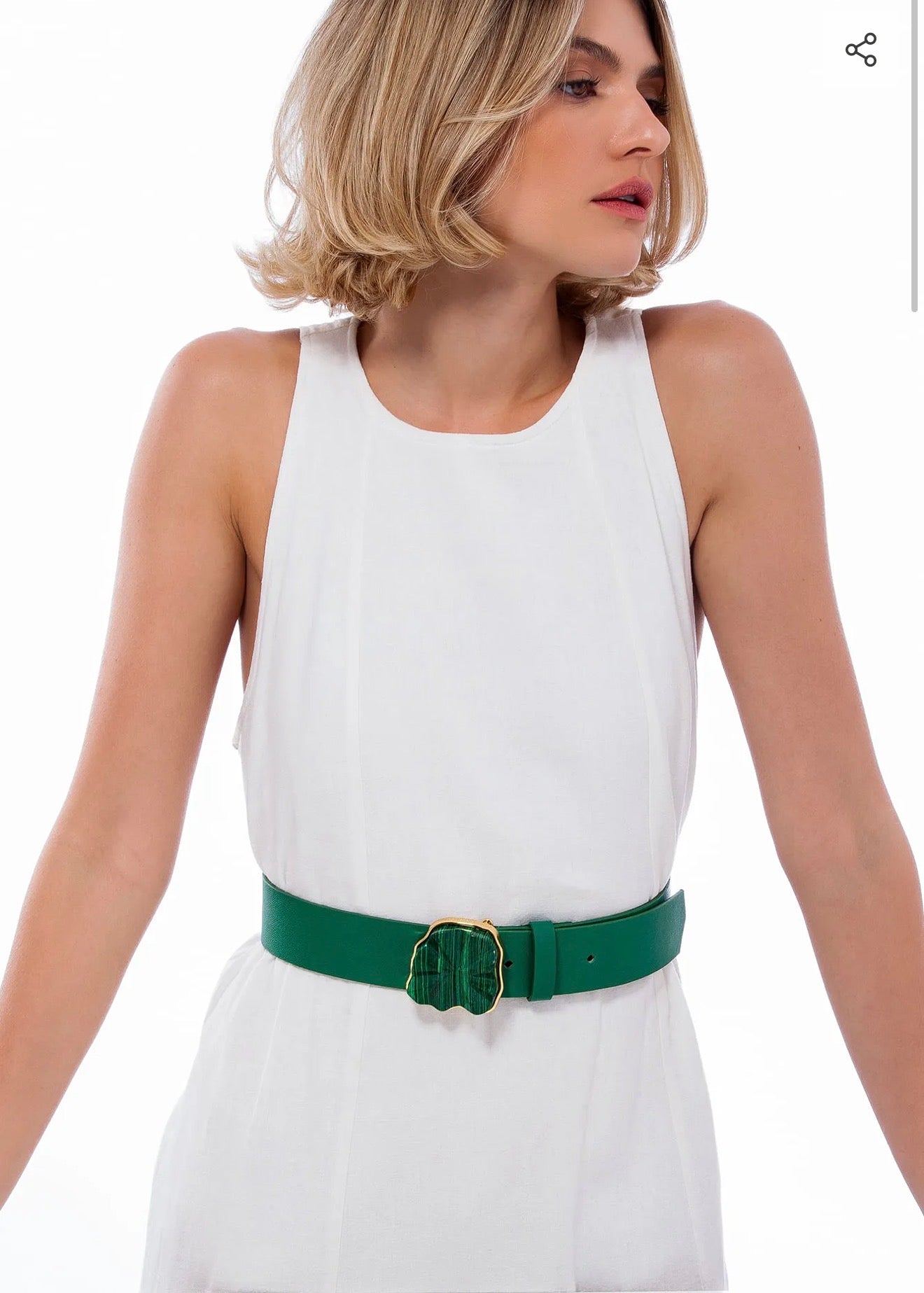 STONE BELT GREEN LEATHER AND MALACHITE - ICONIC DESEJO