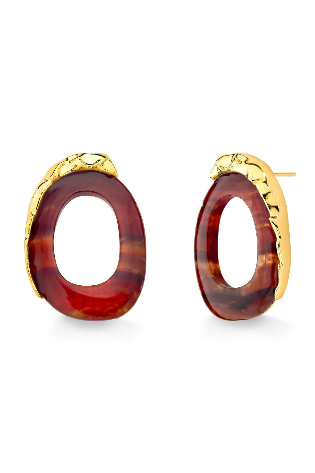 INSENSATEZ EARRING RED AGATE- ICONIC