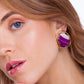 SOLEIL EARRING PINK AGATE - ICONIC