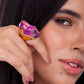 RING EXTASE - AMETHYST AND LILAC RESIN TRAJETOS