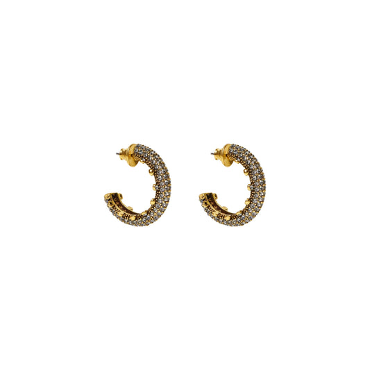 EARRING HOOP LUAR M STUDDED - LUMIERE