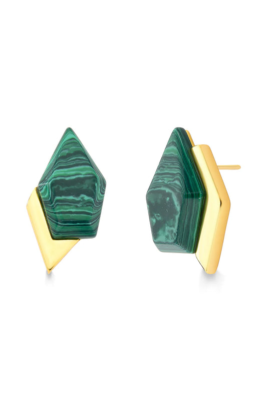 ENIGMA EARRINGS - MALACHITE - COLLAB MD + MONTEFINA