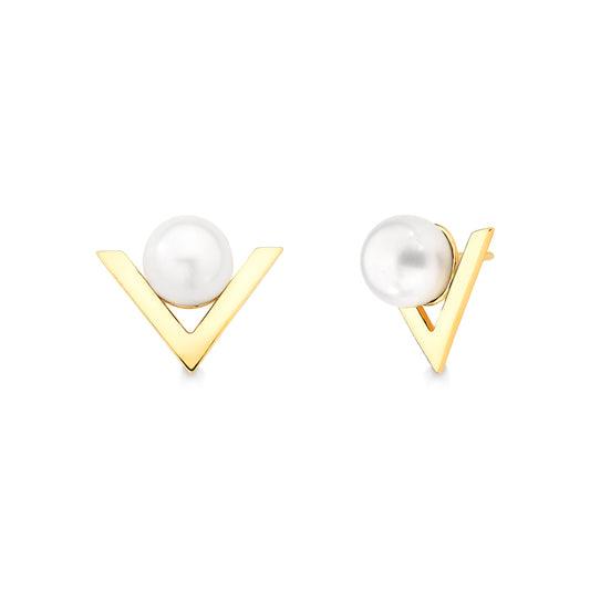 BLANC V EARRING - PEARL - ICONIC DE