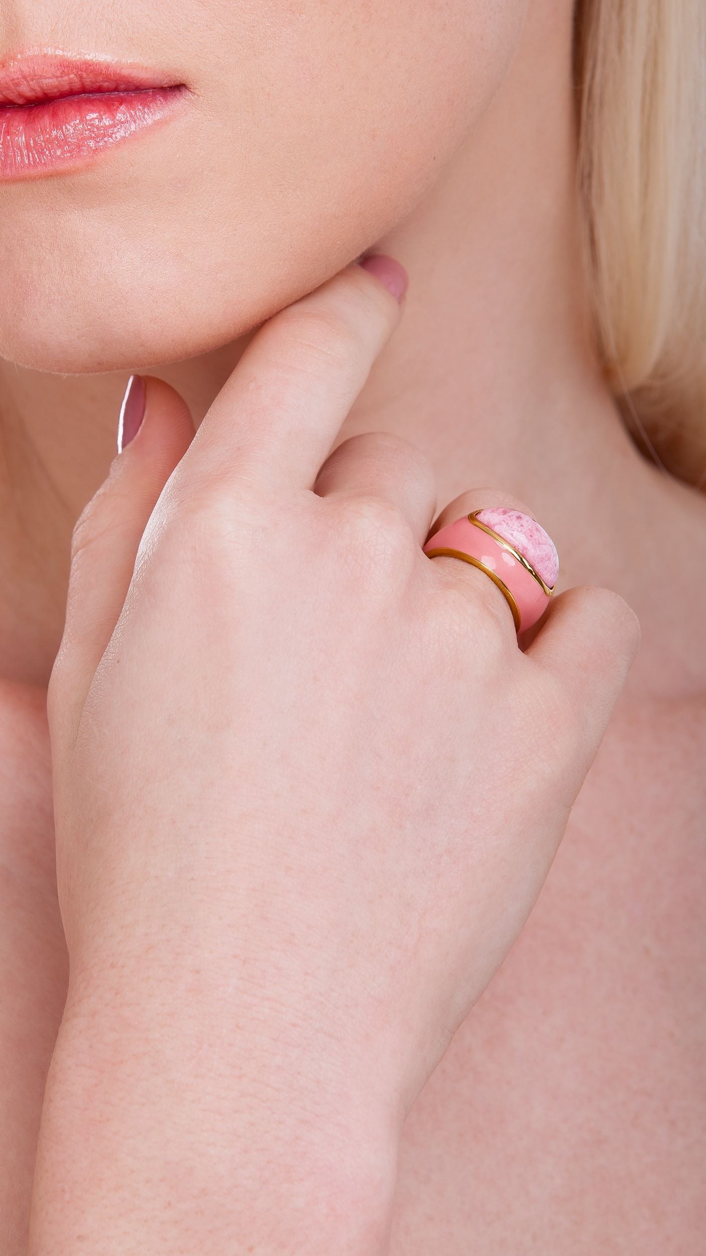 CANDY RING - PINK  - RHODOCHROSITE - ICONIC