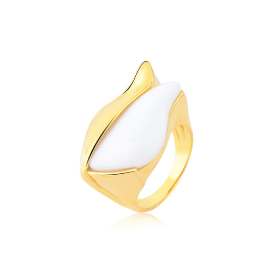 TULIPA RING - WHITE PORCELAIN FLORESCER