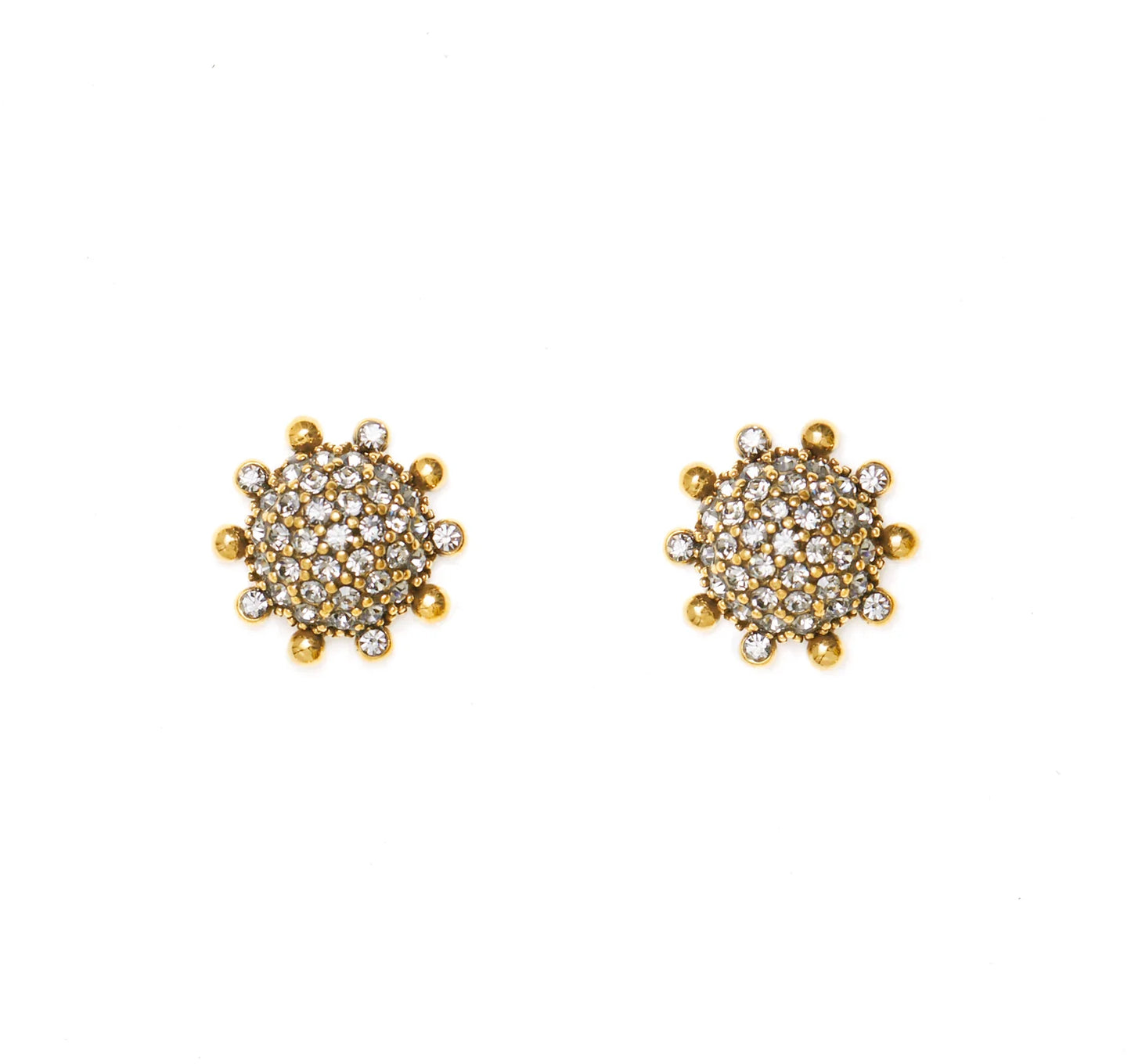 EARRING LUAR STUDDED HALF BALL SMAL- LUMIERE