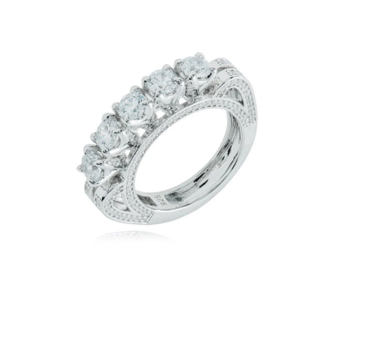 RING EVER CLASSIC SILVER MOISSANITE - ETERNO