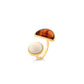 BRISA RING - BEIGE FELDSPAR AND CARAMEL RESIN- ICONIC DESEJO