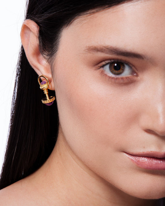 RHEA EARRINGS AMETHYST - FLASH SALE