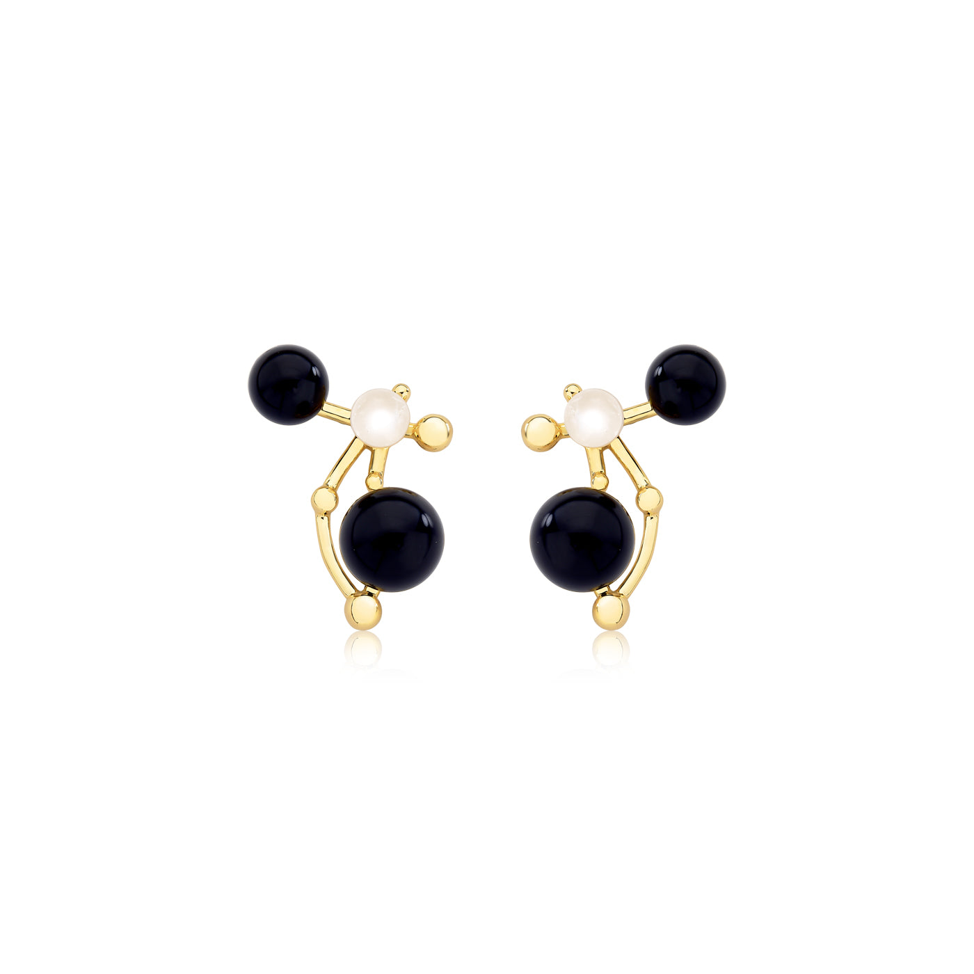 ORVALHO EARRING - BLACK OBSIDIAN/ MATTE CRYSTAL - FLORESCER