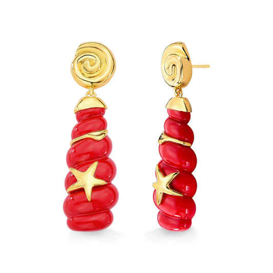 DOROTHEA EARRING - RED RESIN - SURREABISMO