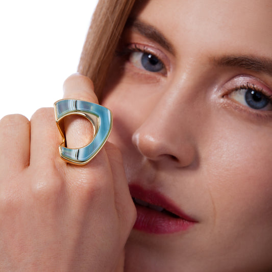 FOCO RING - BLUE AGATE -ICONIC DEC