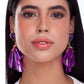 EARRING EXTASE G- AMETHYST AND LILAC RESIN TRAJETOS